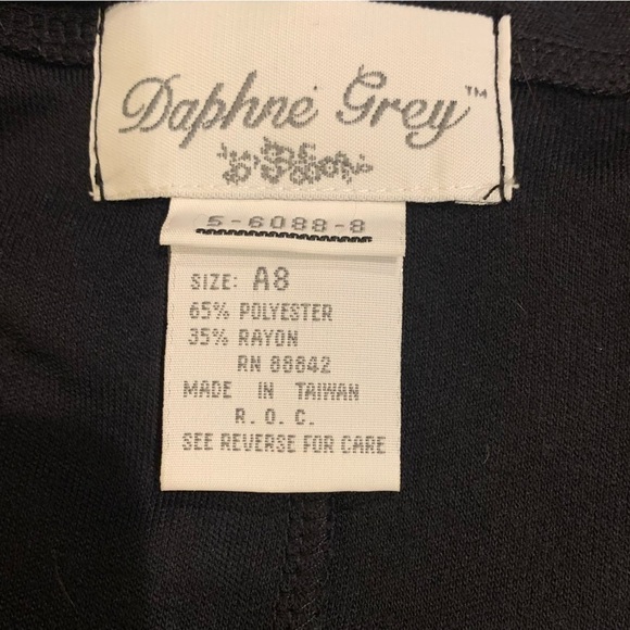 Daphne Grey Witchy Midi Dress Size A8 (14/16?) Black Button Front Goth Halloween - Picture 4 of 12